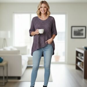 J.J. Basics Blue Short Sleeve Sweater